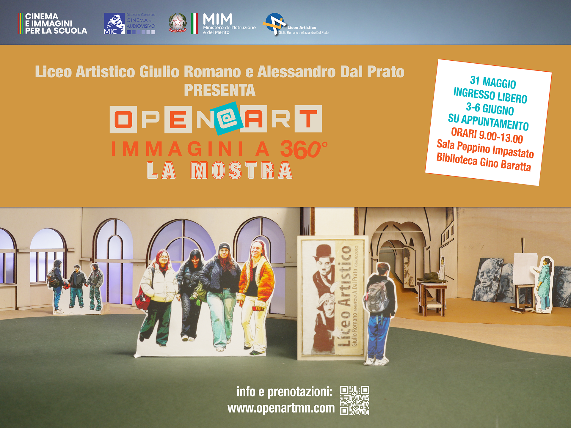 Banner invito mostra Open@Art Mediateca G. Baratta di Mantova